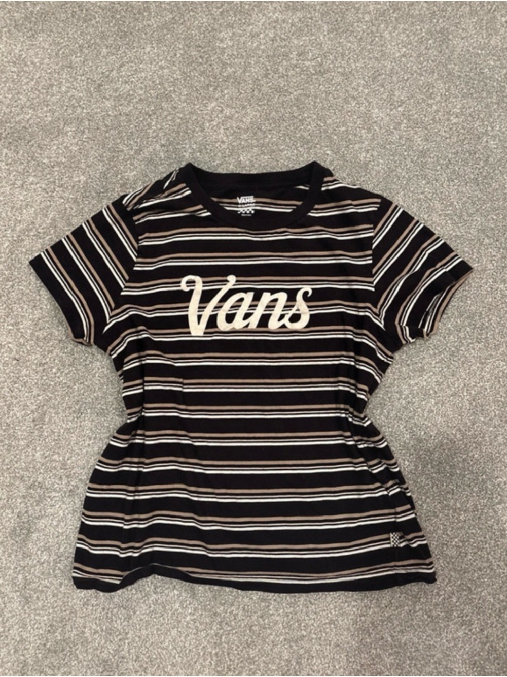 Vans Womens  Striped Logo Tee